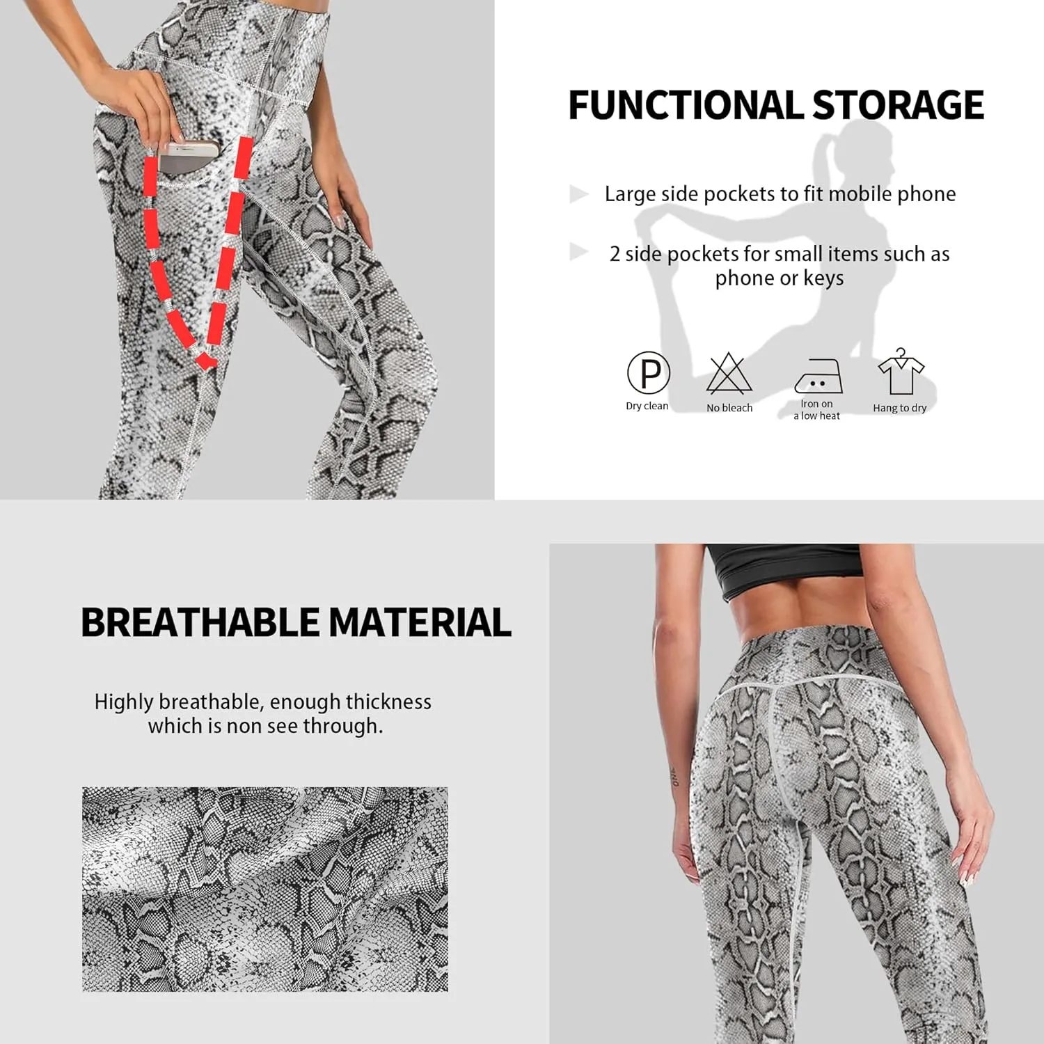Cerburny High Waisted Exercise Yoga Pants with Pockets Workout Leggings for Women Running Pants