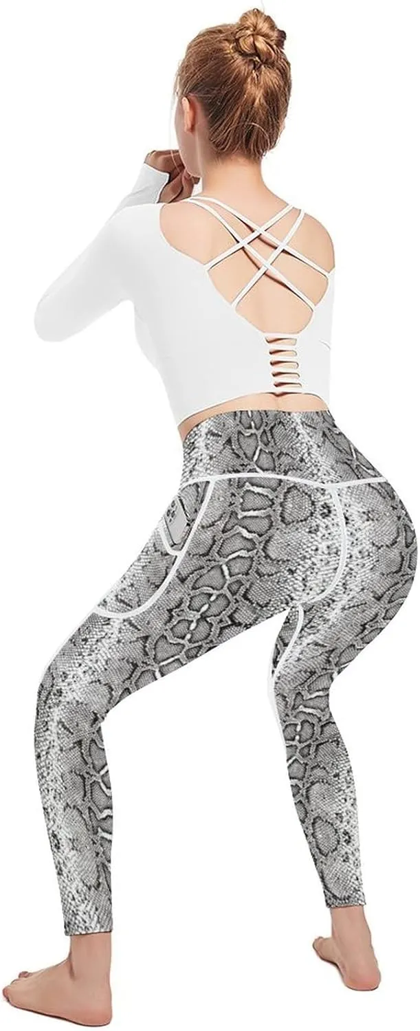 Cerburny High Waisted Exercise Yoga Pants with Pockets Workout Leggings for Women Running Pants