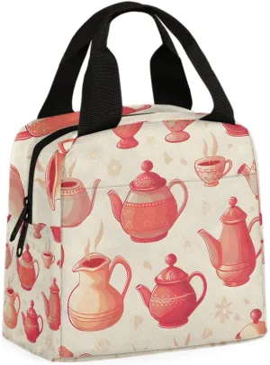 China Teapot Lunch Bag Antique Teapot Tote Lunch Bag Reusable Lunch Box Leakproof Cooler Bag