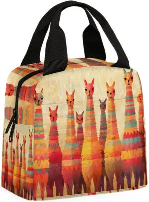 Colorful Alpaca Lunch Bag Alpaca Tote Lunch Bag Reusable Lunch Box Leakproof Cooler Bag