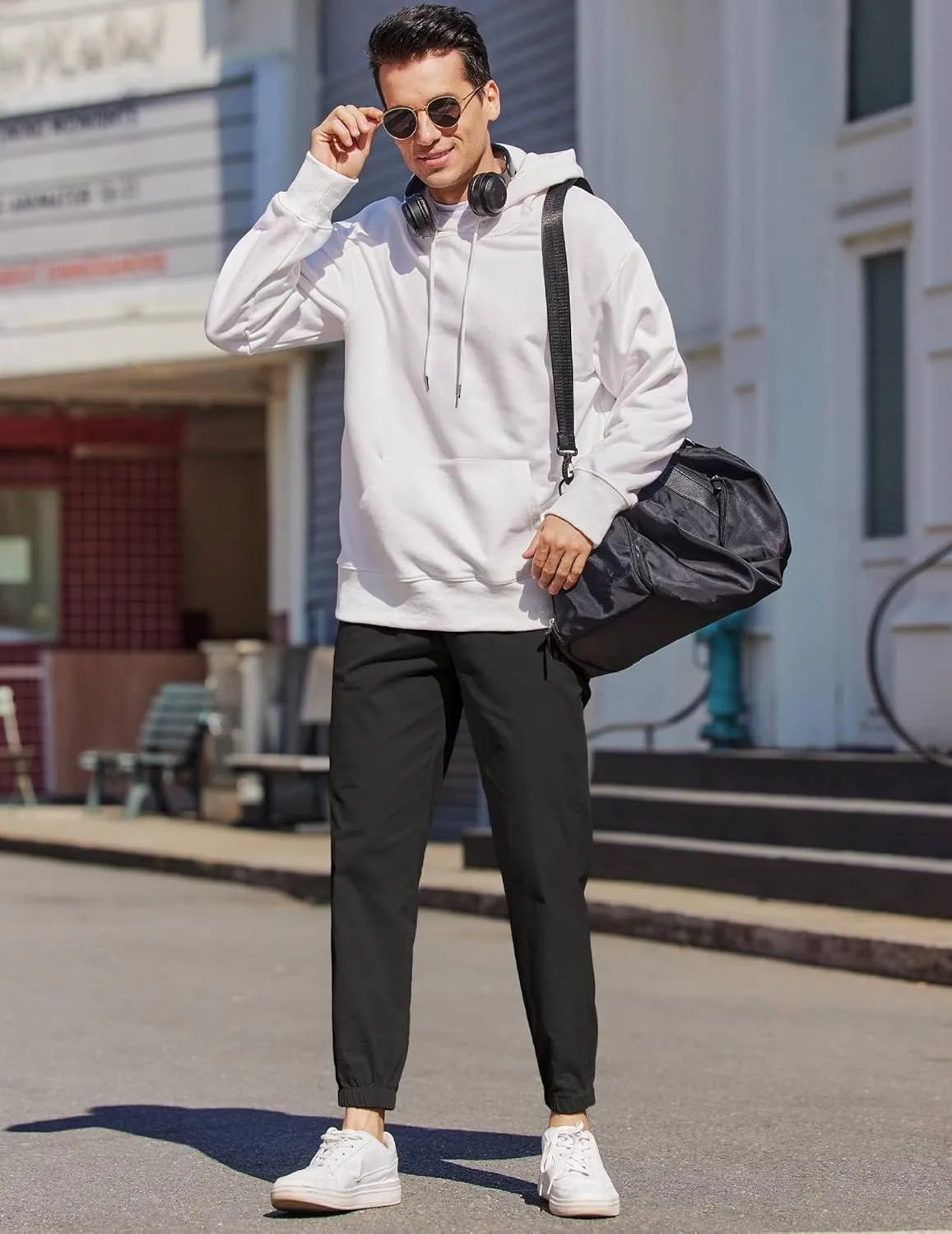 COOFANDY Mens Casual Joggers Pants Elastic Drawstring Chino Cargo Pants Hiking Outdoor Track Sweatpants