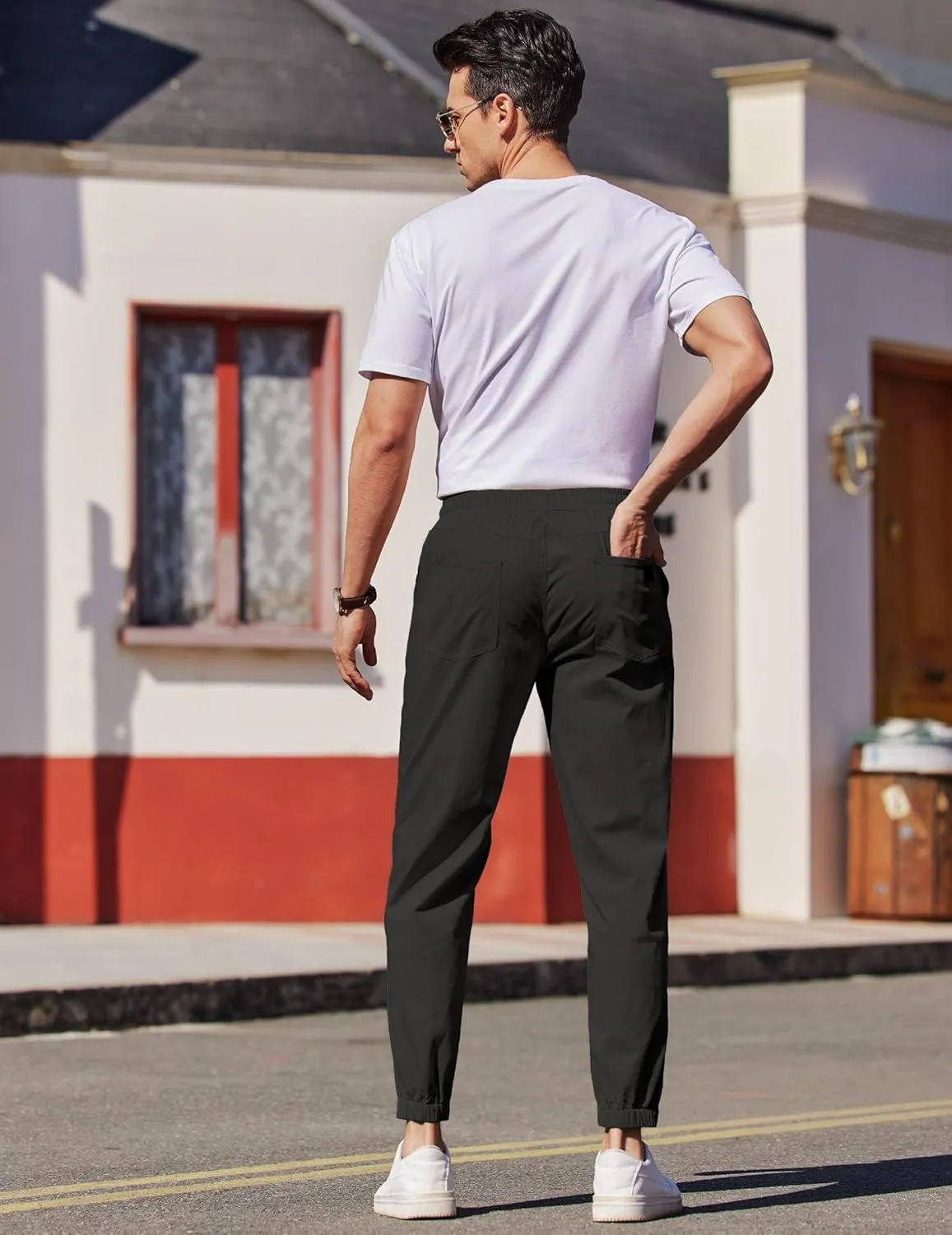 COOFANDY Mens Casual Joggers Pants Elastic Drawstring Chino Cargo Pants Hiking Outdoor Track Sweatpants