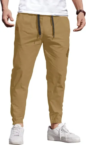 COOFANDY Mens Casual Joggers Pants Elastic Drawstring Chino Cargo Pants Hiking Outdoor Track Sweatpants