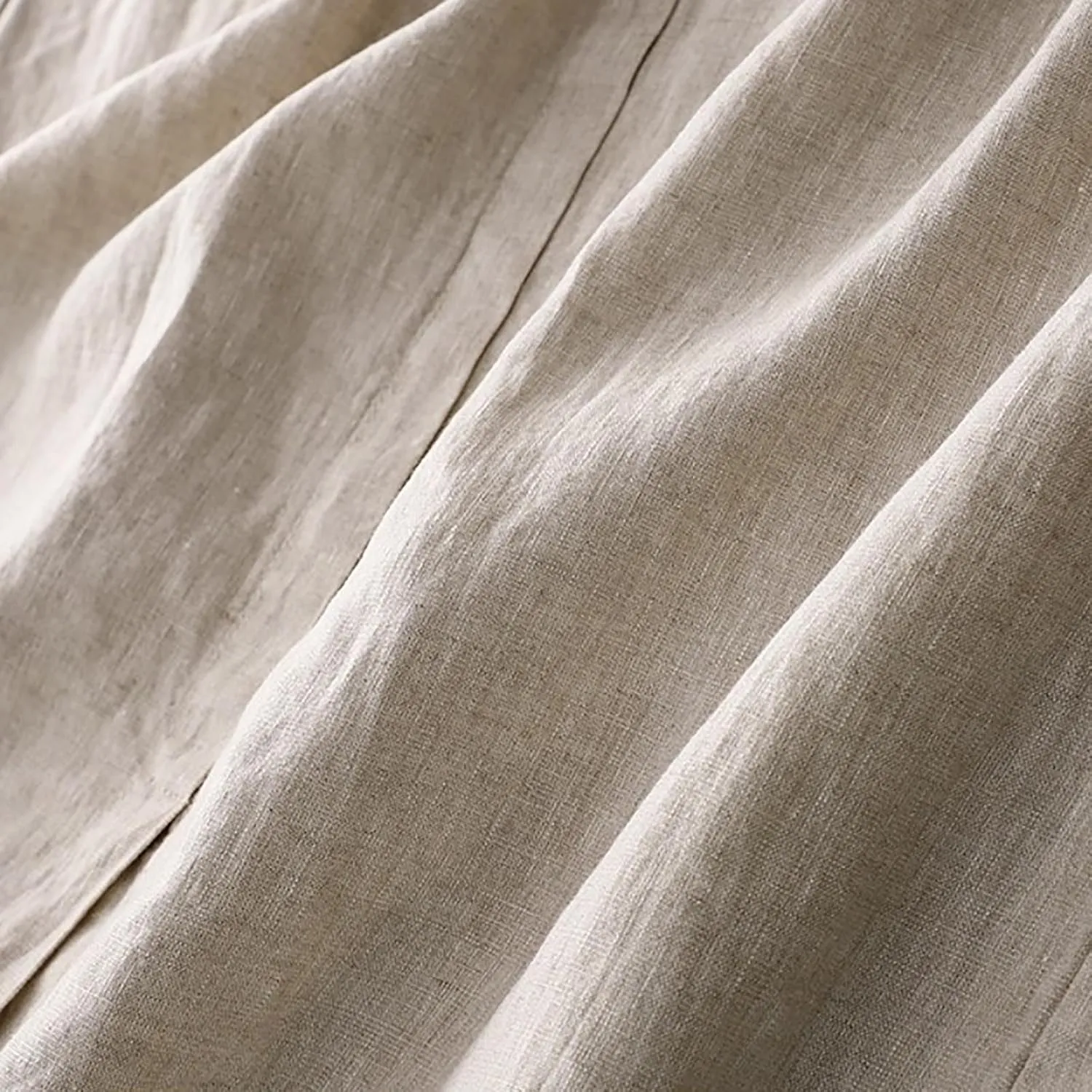 Cotton Linen Skirts for Women Spring Summer A Line Flowy Casual Drawstring High Waist Button Midi Skirt with Slit