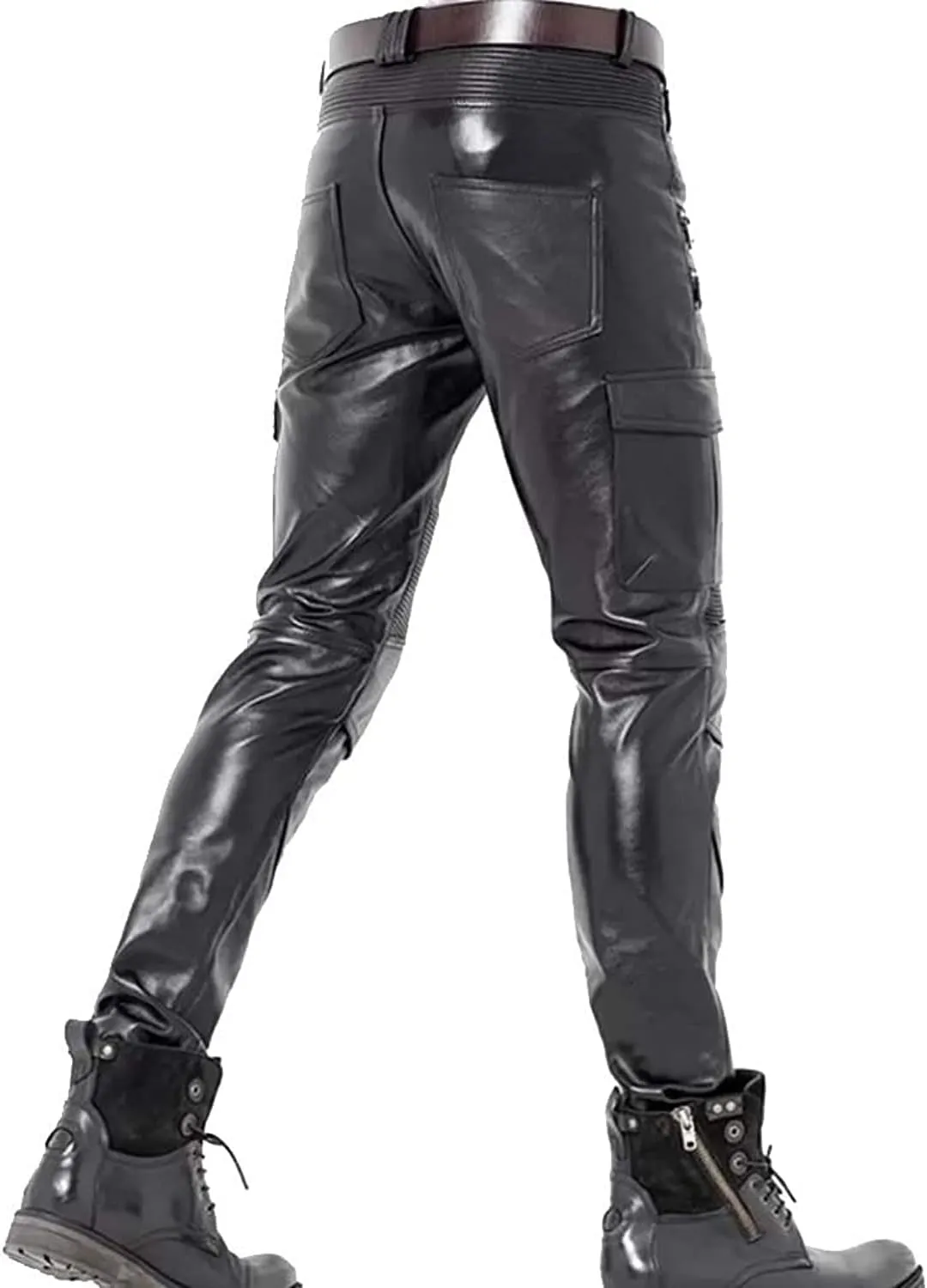Cowboy Western Traditional Native American Leather Pants for Men Casual Classic Breeches Fashion Pant