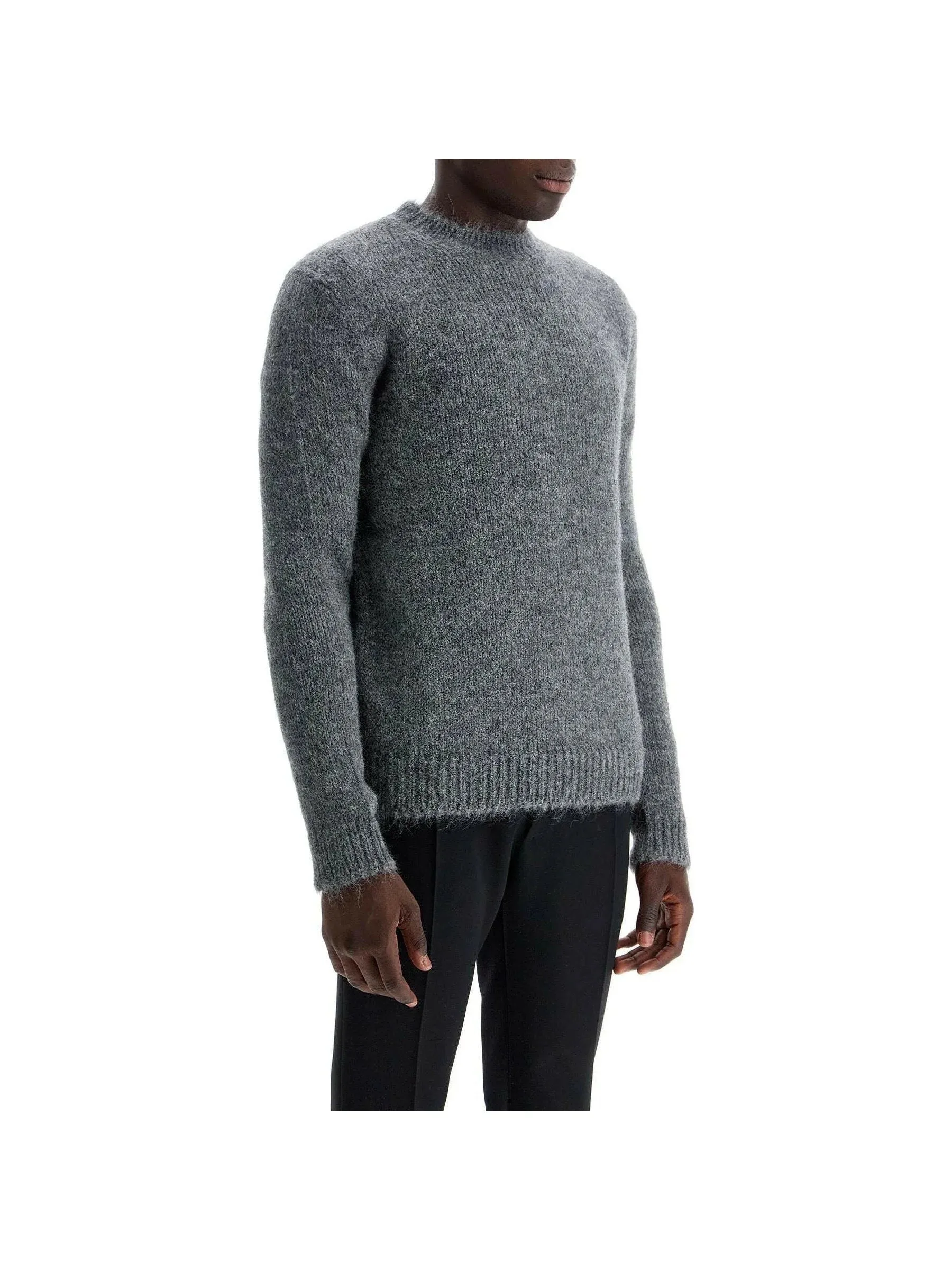 Crew Neck Knit Alpaca Sweater