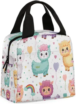 Cute Alpacas Lunch Bag Cute Alpaca Tote Lunch Bag Reusable Lunch Box Leakproof Cooler Bag