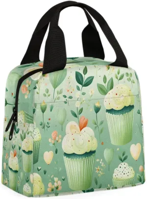 Cute Cupcakes Lunch Bag Sweet Cakes Tote Lunch Bag Reusable Lunch Box Leakproof Cooler Bag