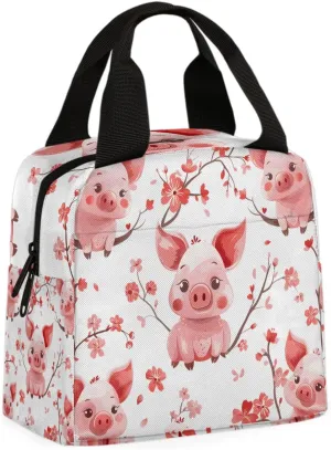 Cute Pig Lunch Bag Pig Tote Lunch Bag Reusable Lunch Box Leakproof Cooler Bag