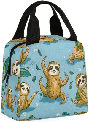 Cute Sloth Lunch Bag Kids Sloth Tote Lunch Bag Reusable Lunch Box Leakproof Cooler Bag