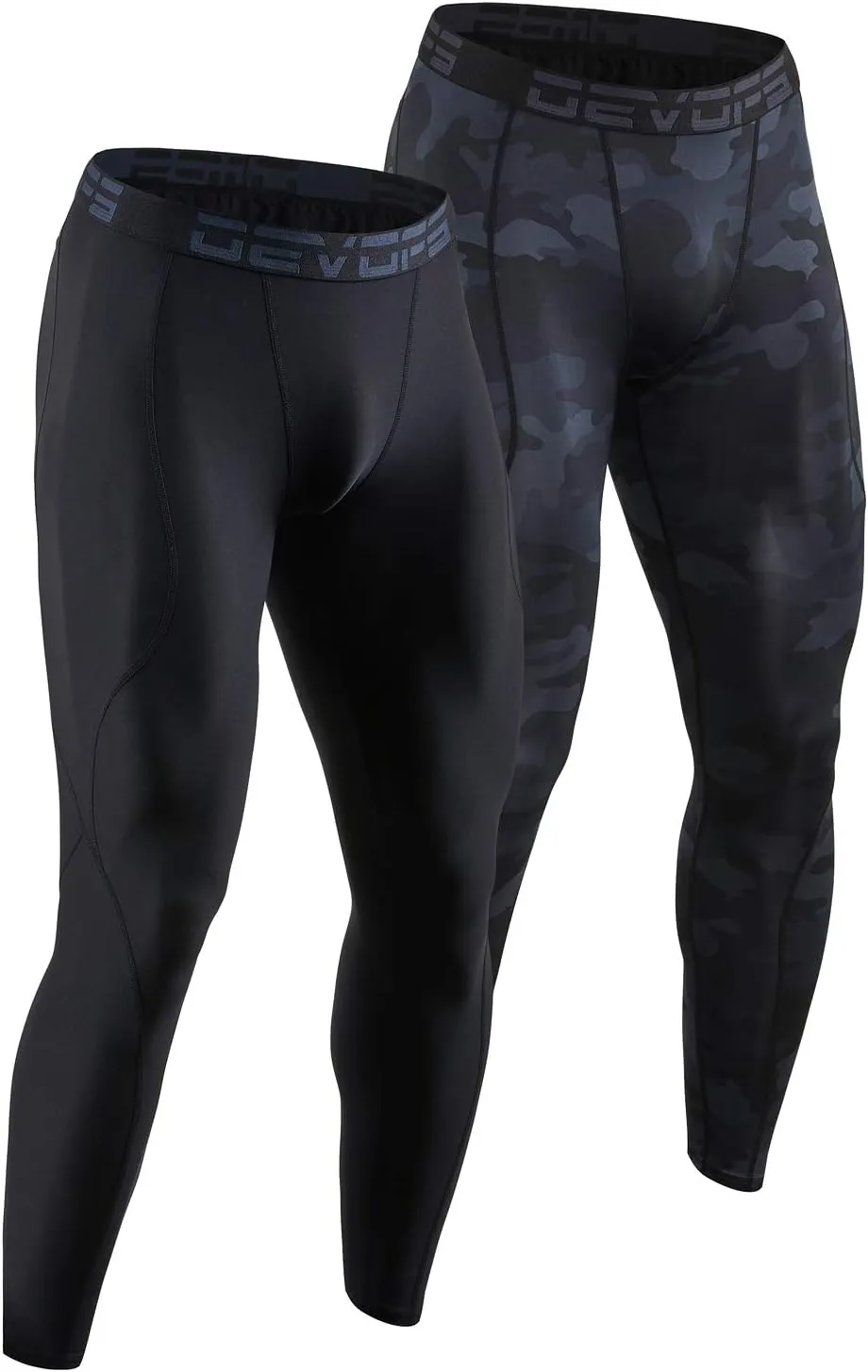 DEVOPS 2 or 3 Pack Men's Compression Pants Athletic Leggings with Pocket/Non-Pocket