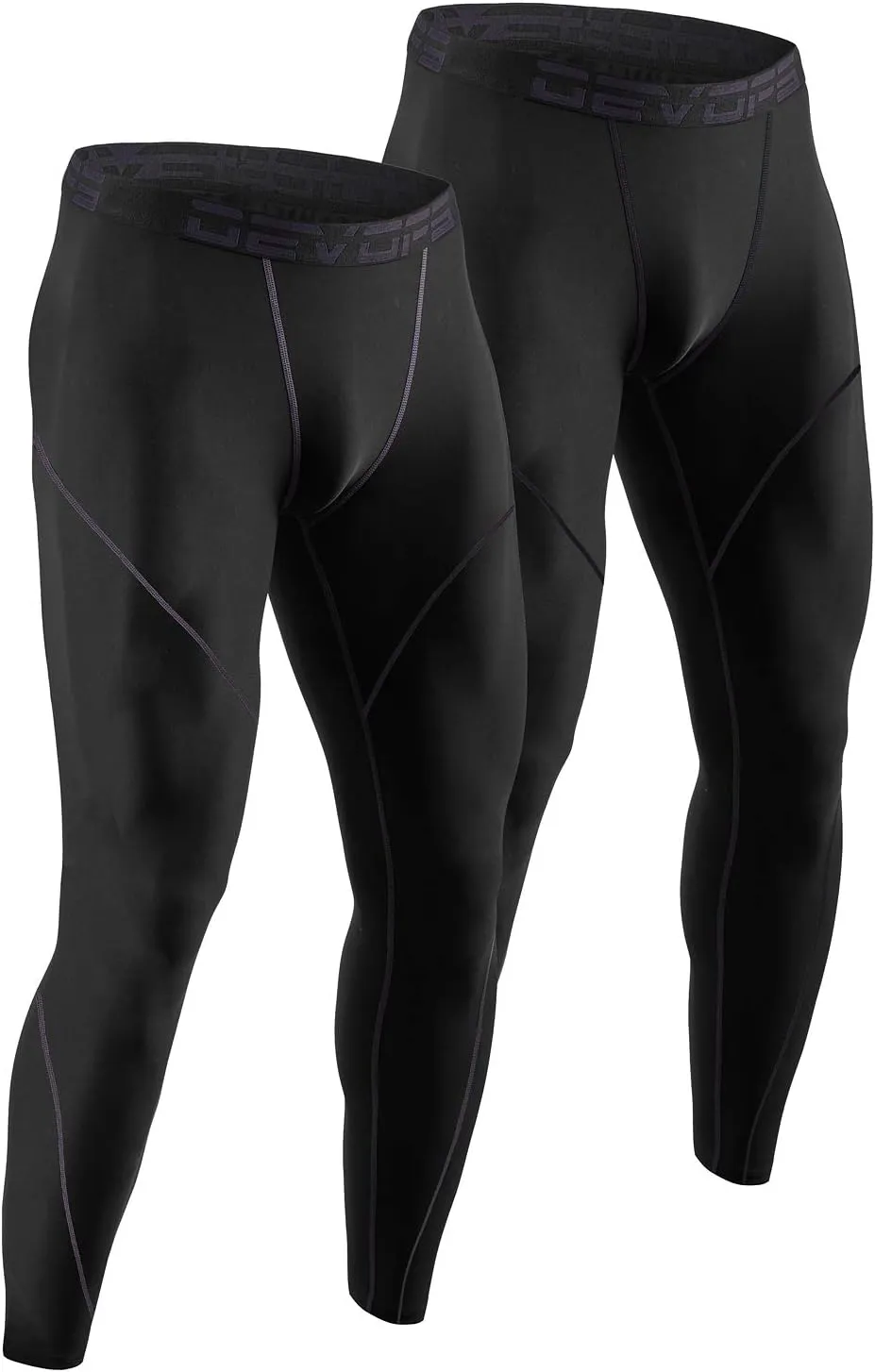 DEVOPS 2 or 3 Pack Men's Thermal Compression Pants, Athletic Leggings Base Layer Bottoms