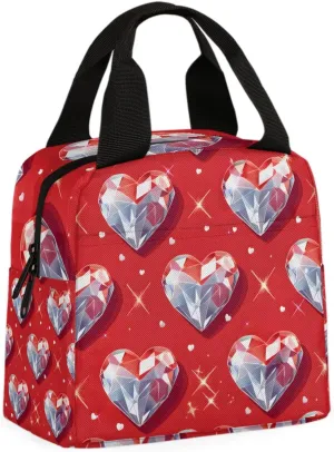 Diamonds Art Lunch Bag Diamond Crystal Tote Lunch Bag Reusable Lunch Box Leakproof Cooler Bag