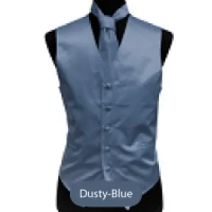 Dusty-Blue Mens Solid Vest