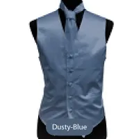 Dusty-Blue Mens Solid Vest