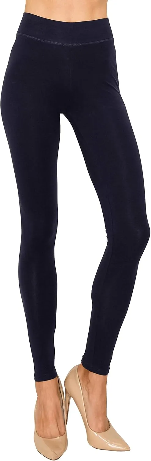 EttelLut Cotton Spandex Basic Leggings Pants-Jersey Full/Capri Regular/Plus Size