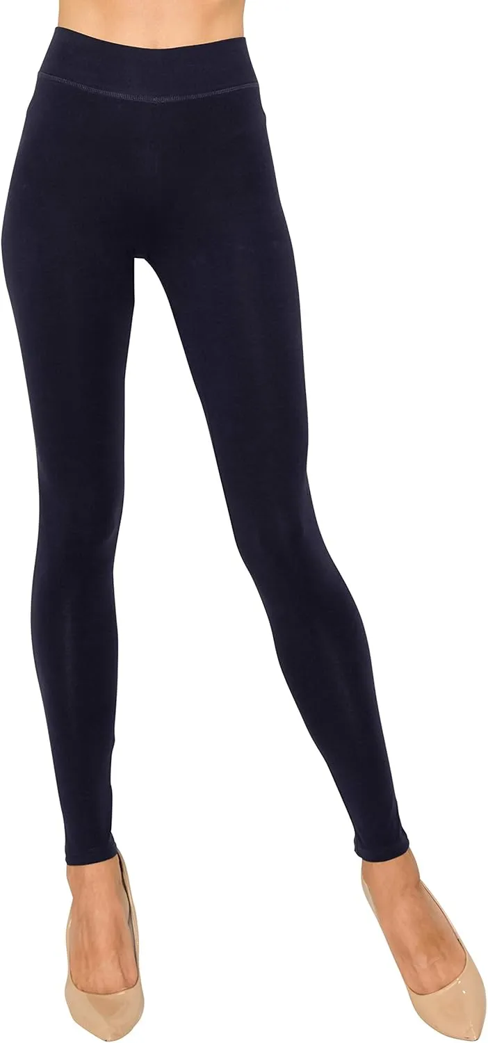 EttelLut Cotton Spandex Basic Leggings Pants-Jersey Full/Capri Regular/Plus Size