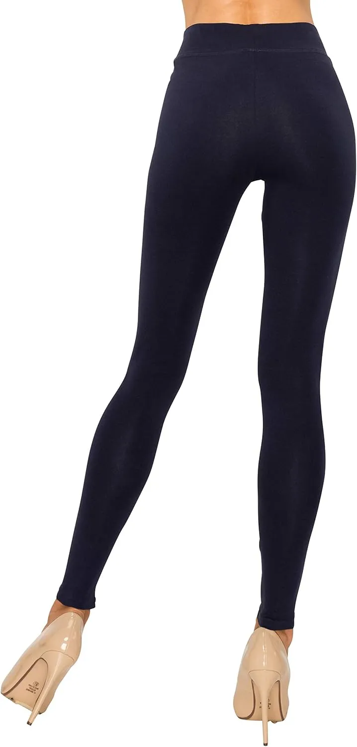 EttelLut Cotton Spandex Basic Leggings Pants-Jersey Full/Capri Regular/Plus Size