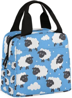 Farm Sheep Lunch Bag Vintage Sheep Tote Lunch Bag Reusable Lunch Box Leakproof Cooler Bag