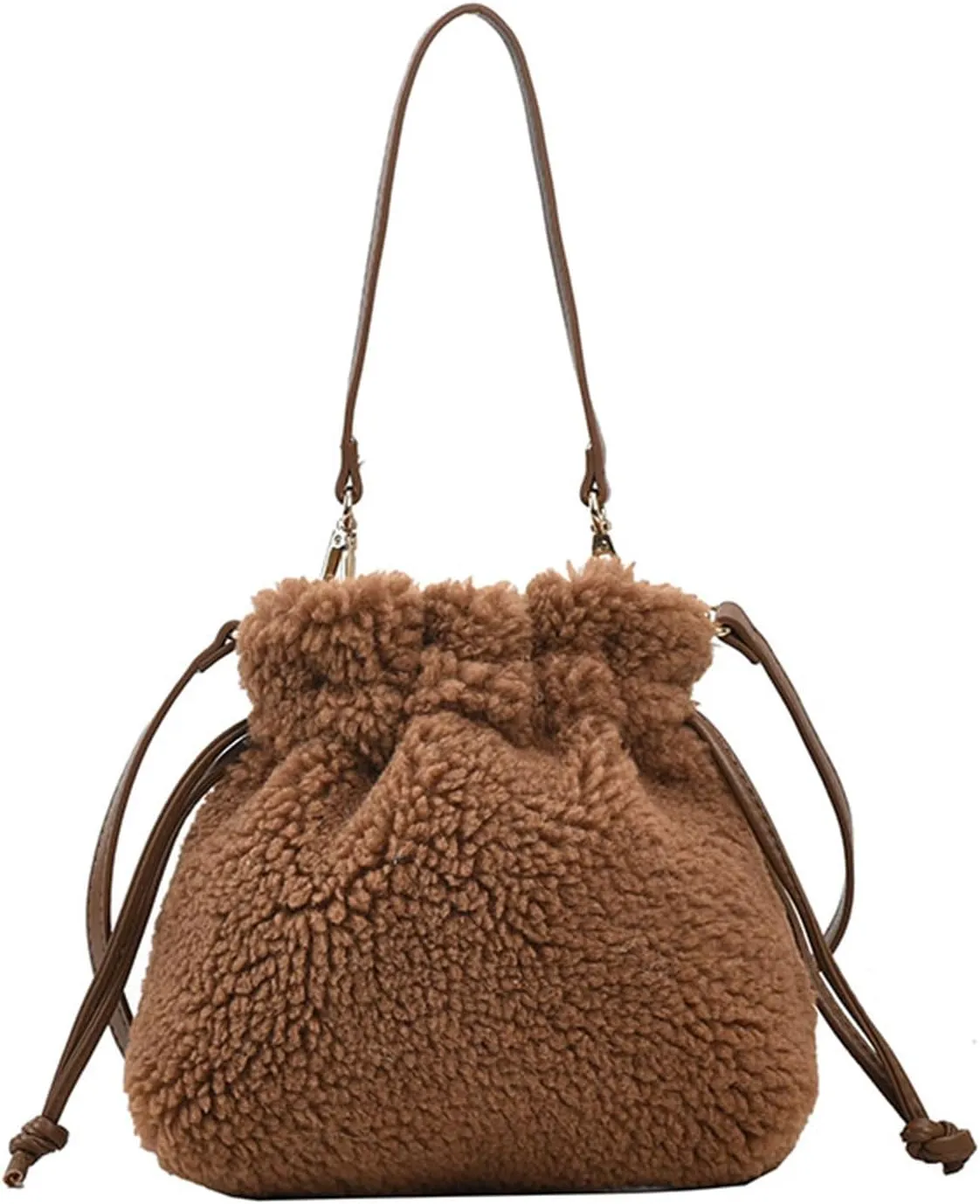 Fluffy Purse, Faux Fur Purses for Women Furry Crossbody Bucket Bags Fuzzy Shoulder Tote Bag