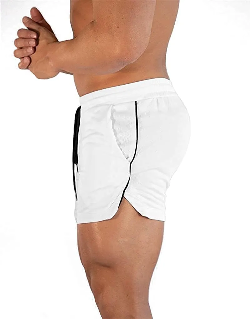 FLYFIREFLY Men's Gym Workout Shorts Running Lightweight Athletic Short Pants Bodybuilding Training