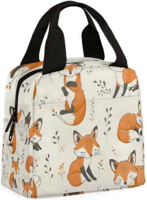Fox Animal Lunch Bag Animal Fox Tote Lunch Bag Reusable Lunch Box Leakproof Cooler Bag