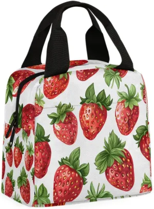 Fruit Strawberry Lunch Bag Strawberry Tote Lunch Bag Reusable Lunch Box Leakproof Cooler Bag