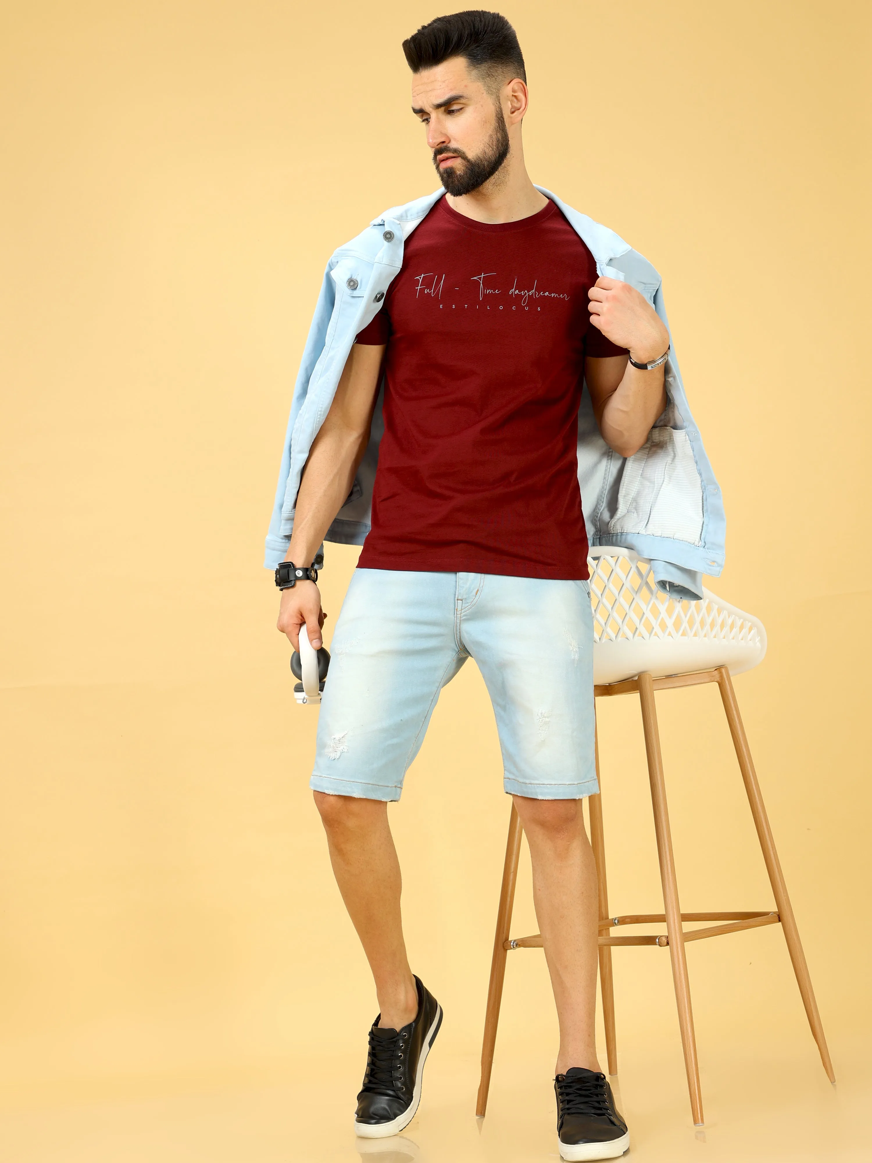 Full Time Daydreamer Grey Print Crew Neck T-Shirt