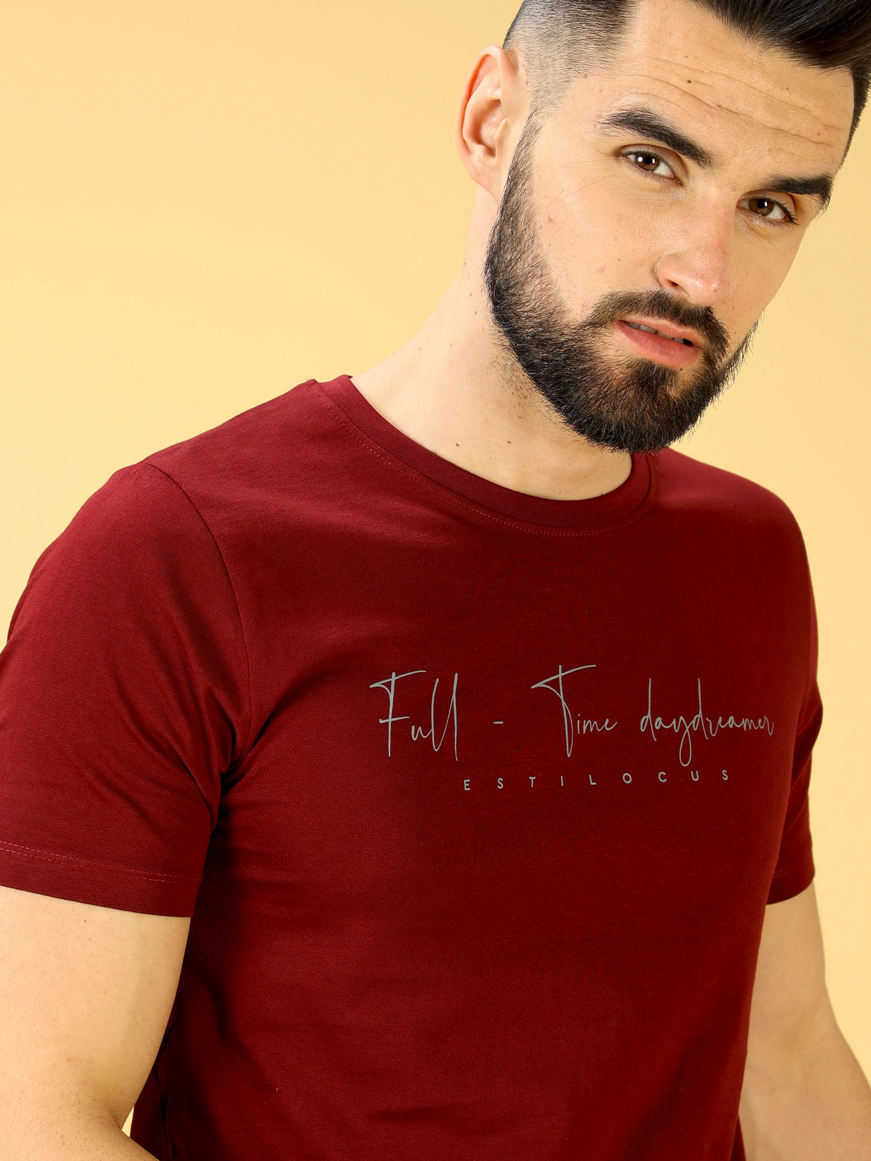 Full Time Daydreamer Grey Print Crew Neck T-Shirt