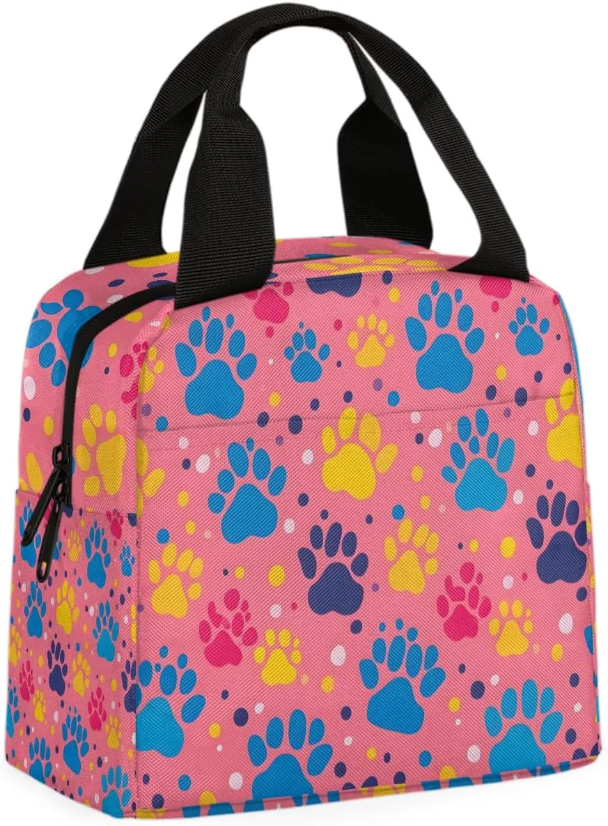Funny Dog Paw Lunch Bag Dog Paw Tote Lunch Bag Reusable Lunch Box Leakproof Cooler Bag