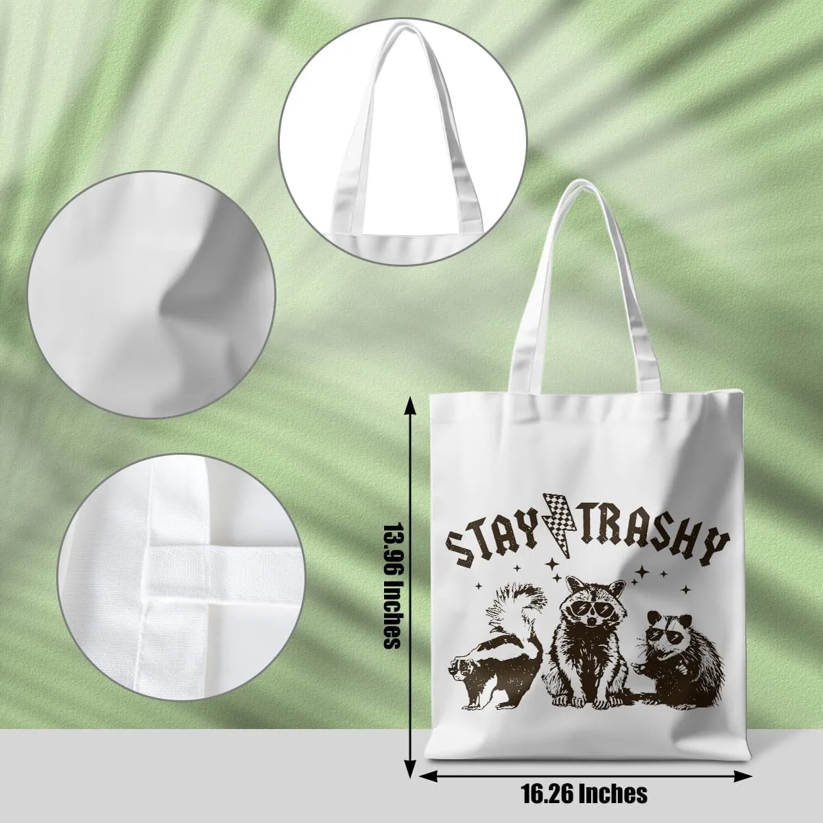 Funny Raccoon Tote Bag Cute Frogs Western Stuff Raccoon Frog Gifts for Women Friend Reusable Grocery Bags for Camping