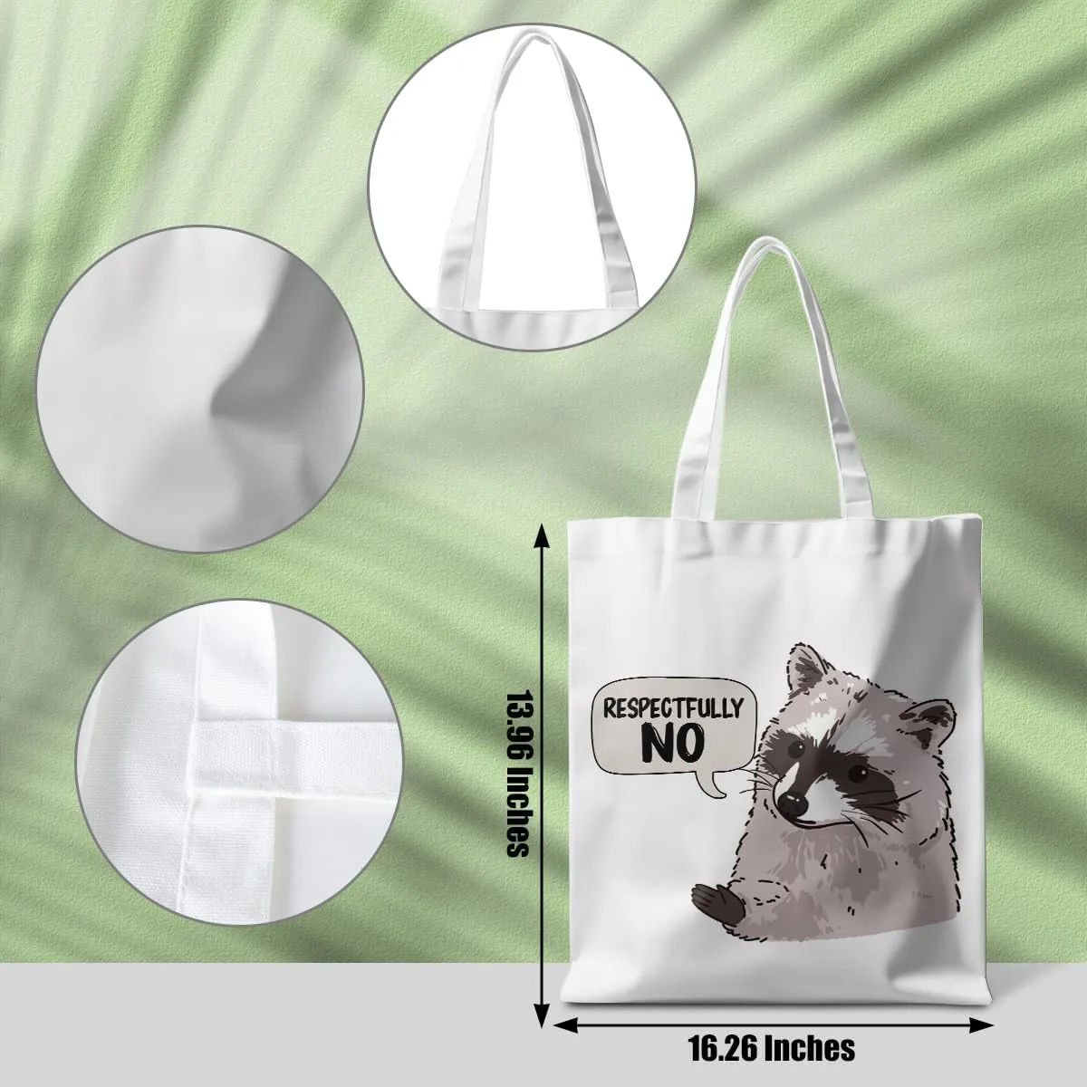 Funny Raccoon Tote Bag Cute Frogs Western Stuff Raccoon Frog Gifts for Women Friend Reusable Grocery Bags for Camping