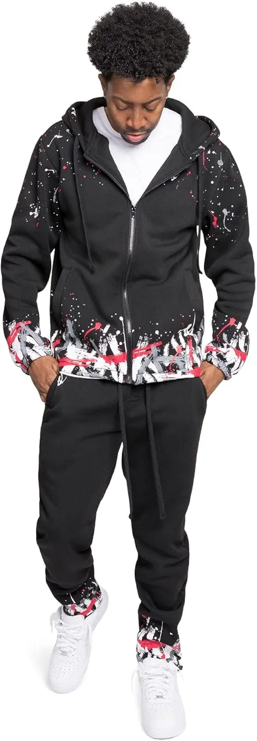 G-Style USA Men's Fleece Tracksuit Set - Zipper Jacket and Sweatpants