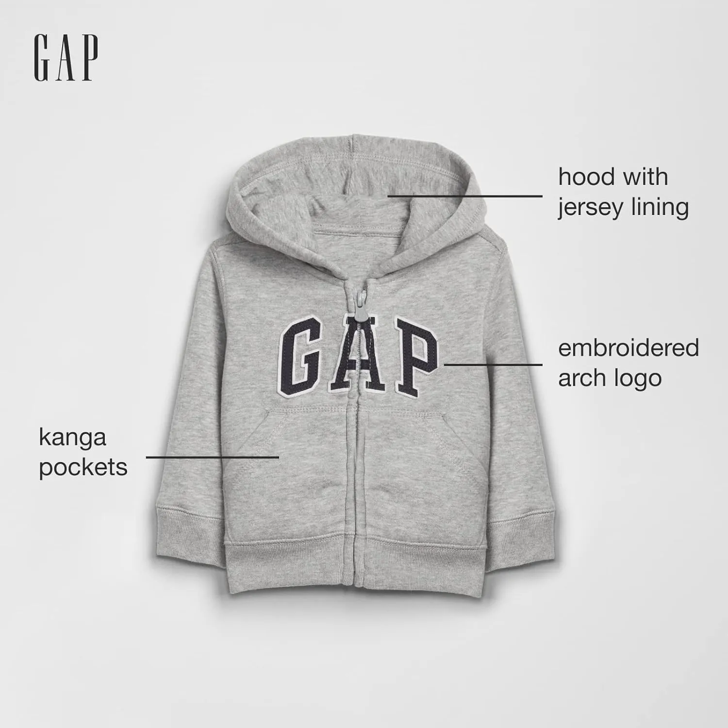 GAP Playtime Favorites Logo Full Zip Hoodie Hooded Sweatshirt