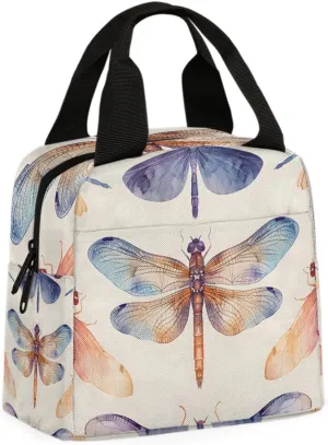 Green Dragonfly Lunch Bag Animal Dragonfly Tote Lunch Bag Reusable Lunch Box Leakproof Cooler Bag