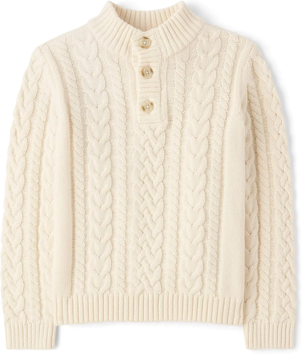 Gymboree Boys' and Toddler Quarter Button Cable Knit Pullover Sweater
