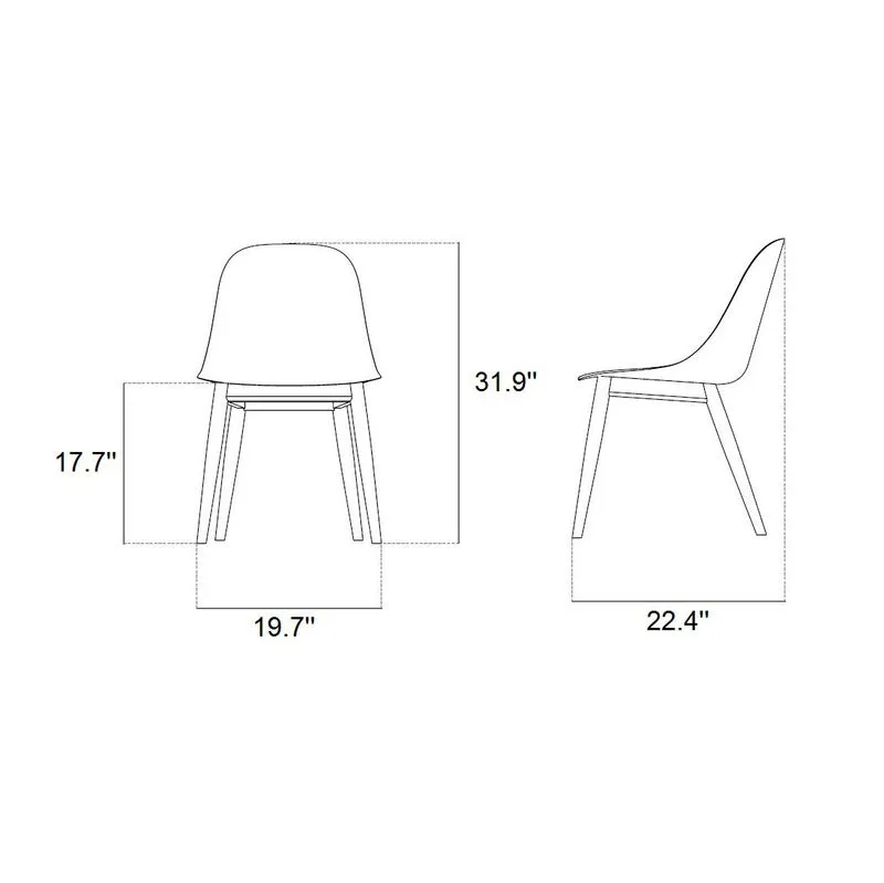 Harbour Upholstered Side Chair - Wood Base
