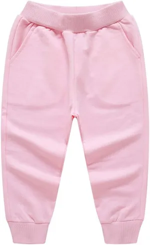HAXICO Unisex Kids Solid Cotton Elastic Waist Winter Pants Toddler Baby Bottoms Active Sweatpants
