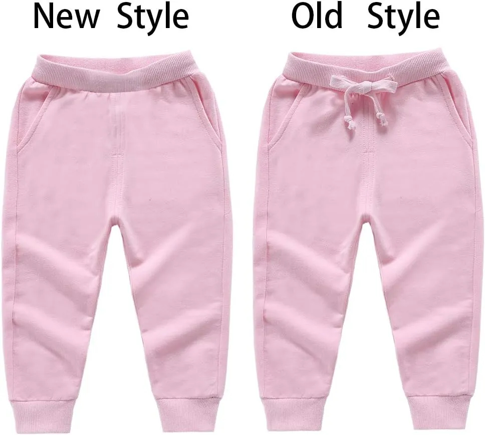 HAXICO Unisex Kids Solid Cotton Elastic Waist Winter Pants Toddler Baby Bottoms Active Sweatpants