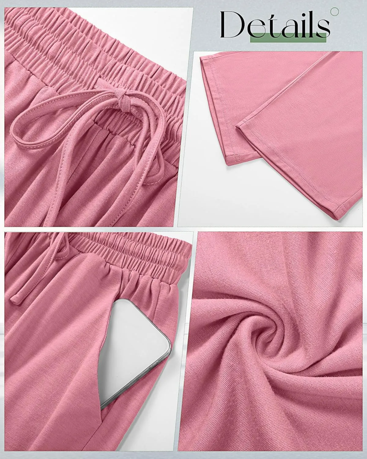 Huukeay 3 Pack Women's Capri Sweatpants, Cozy Lounge Drawstring Capris with Pockets Wide Legs Jogger Workout Yoga Pants