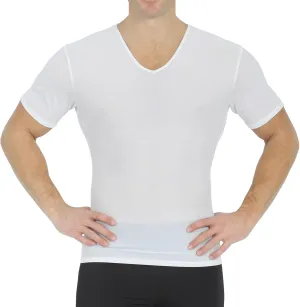 Insta Slim - Made in USA - Mens Slimming Compression Body Shaper V-Neck for Back Support, Gynecomastia & Hernias