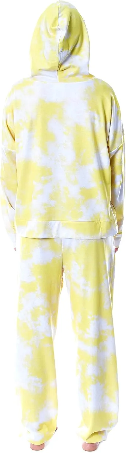 INTIMO Minions Positive Vibes Tie Dye Womens' Pajama Loungewear Hooded Jogger Set