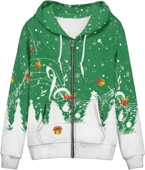 Irisjudy Butterfly Zip up Hoodies for Women, Skulls, Animal Texture Girls Sport Shell Jacket Hiking Outdoor Full Zip Tops