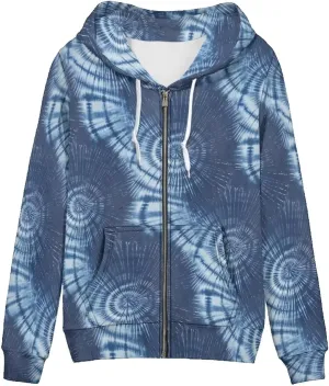 Irisjudy Women's Loose-Fit Hoodies Plus Size, Dog Paws Zipper Sweatshirt for Gym Fitness Indian Tribal Long-Sleeve Tops