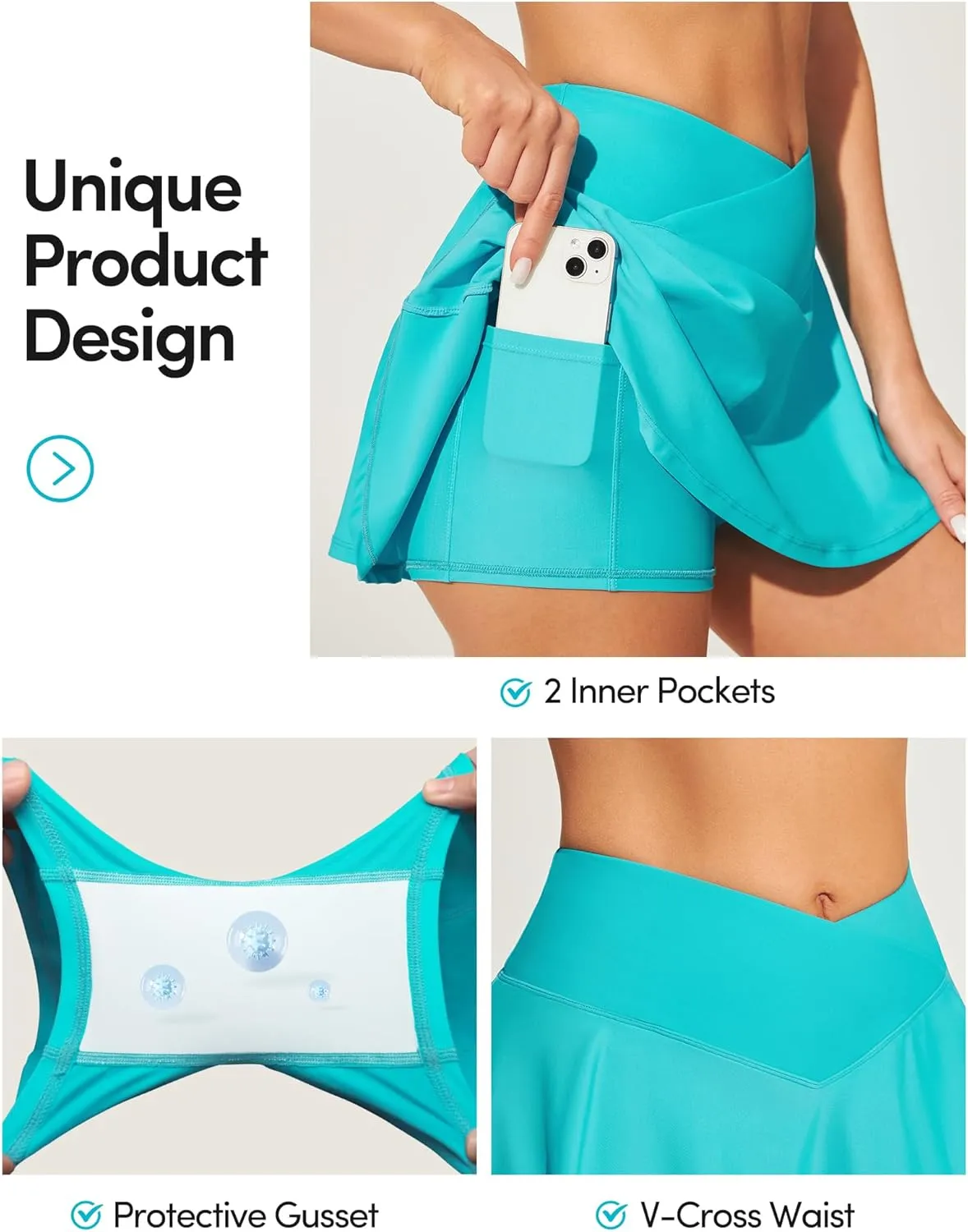 IUGA V Cross Swim Skirt High Waist Tummy Control Beach Vacation Essentials Bathing Suit Swimsuit Tankini Bikini Bottoms