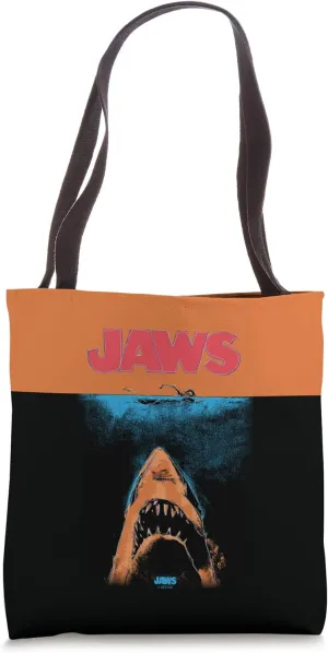 Jaws 50th Anniversary Poster Orange Contrast 2-Sided Tote Bag