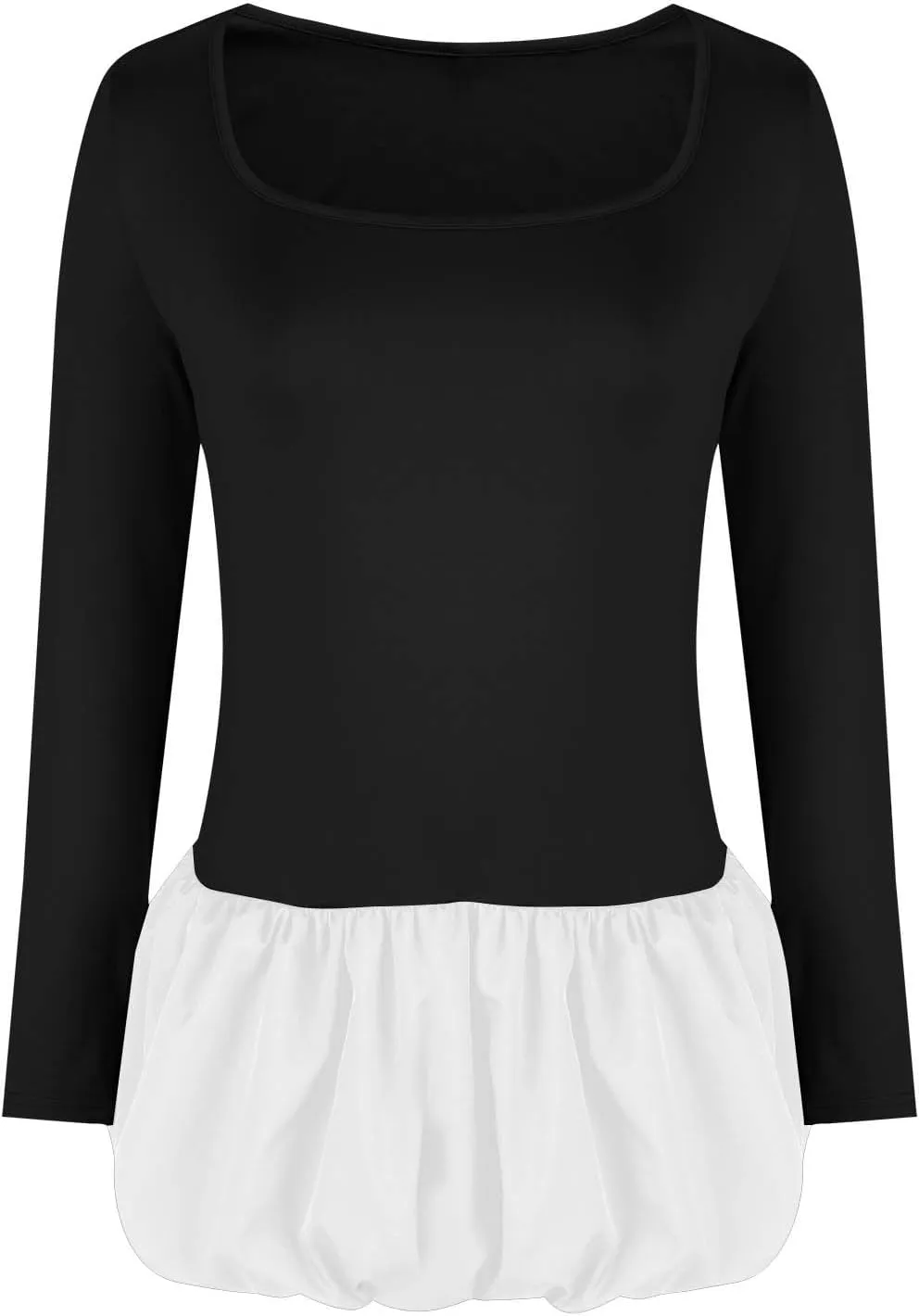 JOAU Women's Bodycon Mini Dress Square Neck Long Sleeve Bubble Dresses Y2K Cute Babydoll Pleated Ruffle Going Out Dress