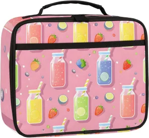 Juice Square Lunch Bag Color Fruit Juice Square Tote Lunch Bag Reusable Lunch Box Leakproof Cooler Bag