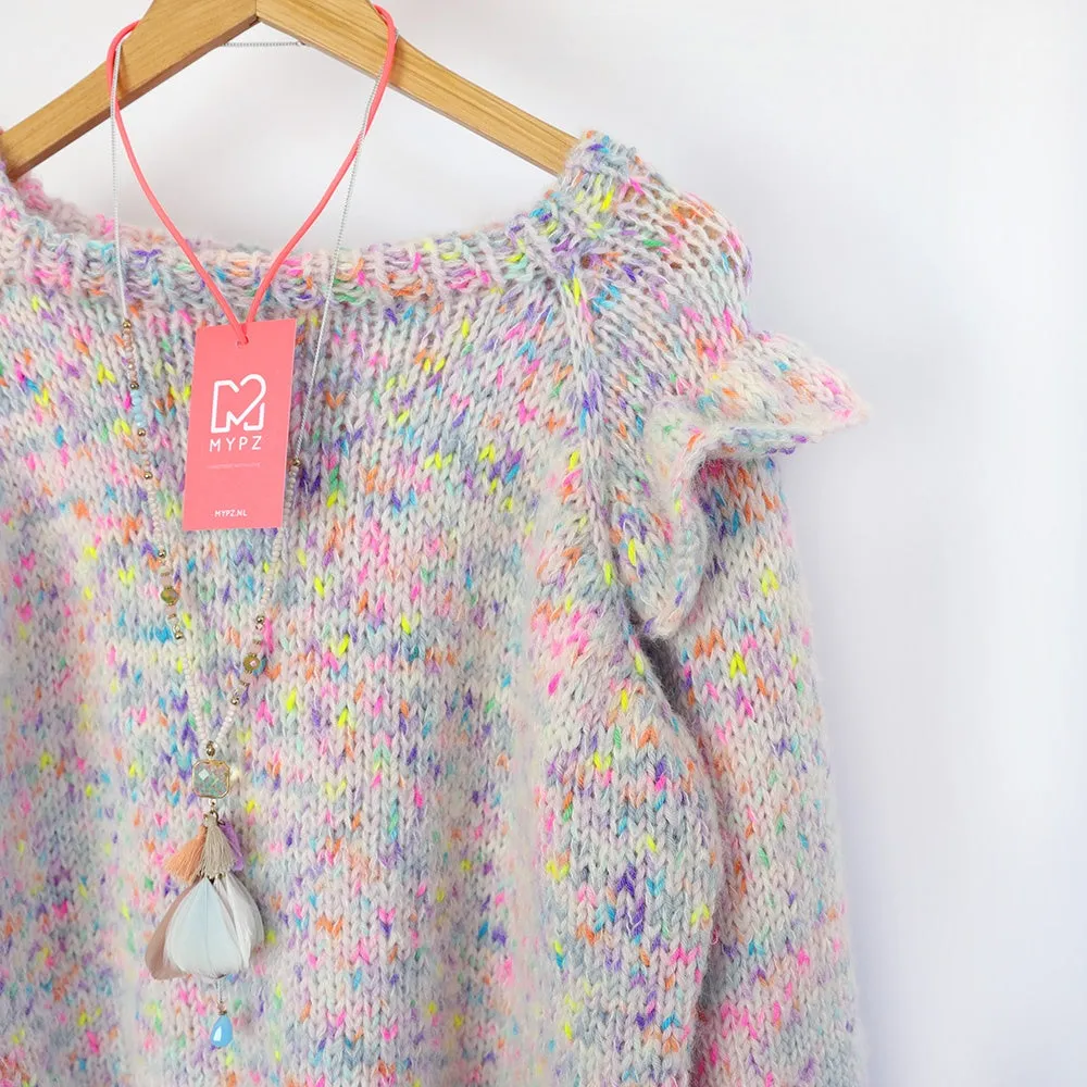 Knitting Kit – MYPZ top-down ruffle confetti sweater No6 (ENG-NL)