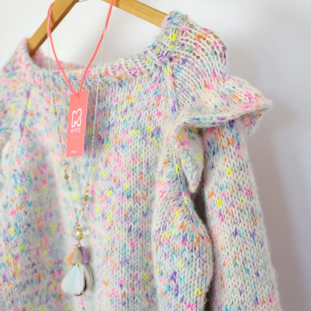 Knitting Kit – MYPZ top-down ruffle confetti sweater No6 (ENG-NL)